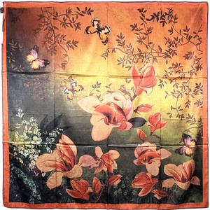 NWT Double Sided Silk Scarf 52"x52" Large Square Shawl Wrap XiangYunSha 3608